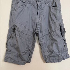 Projek Raw Men’s Cargo Shorts Size 34 Gray Utility Pocket Casual